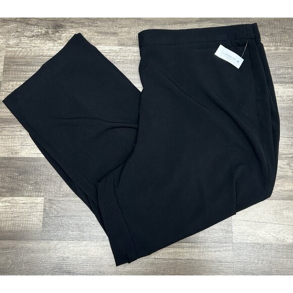 Catherines Black Refined Pull-on Elastic Back Pants Plus Size 4X,  30/32W - Picture 1 of 11